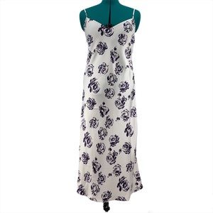 Club Monaco NWT Shiny Purple Floral Print Midi Length Slip Dress, 2